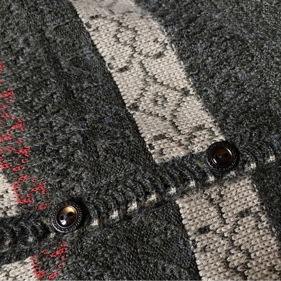 Pull no sleeves Tellement Vous Femme Green tan red orange beige size M medium - Picture 4 of 6